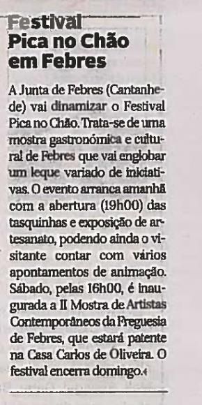 Festival Pica no Ch&atilde;o em Febres