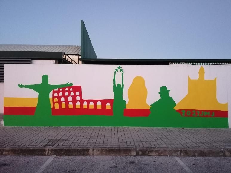  Acabamentos no mural da JMJ 2023 no Mercado de Febres