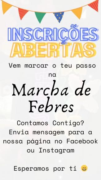 Inscri&ccedil;&otilde;es abertas para a Marcha de Febres
