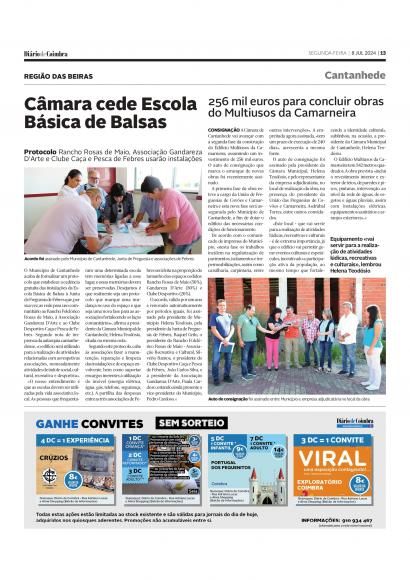 C&acirc;mara cede Escola B&aacute;sica de Balsas