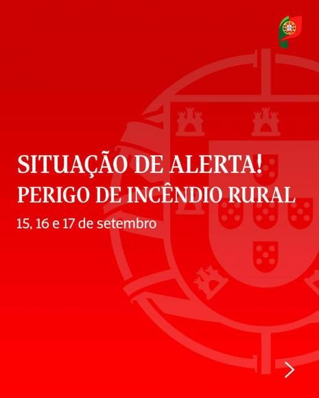 Situa&ccedil;&atilde;o de Alerta! Perigo de Inc&ecirc;ndio Rural