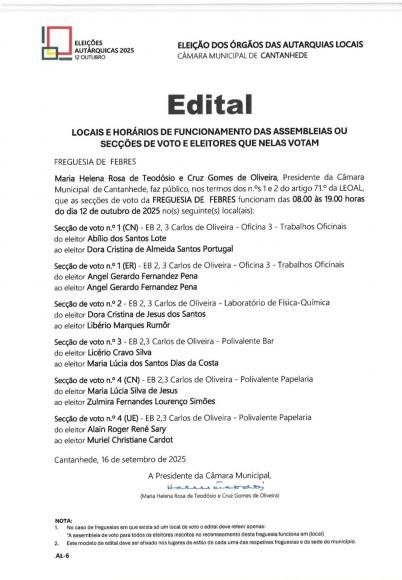 Elei&ccedil;&otilde;es Aut&aacute;rquicas de 12 de outubro de 2025