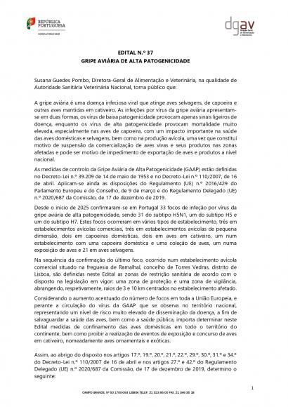 Gripe Avi&aacute;ria de Alta Patogenicidade 