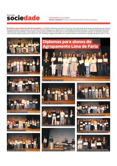 Cerim&oacute;nia de entrega de diplomas aos alunos do Agrupamento de Escolas Lima de Faria