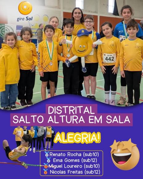 EQUIPA DA FORMA&Ccedil;&Atilde;O DA GIRA SOL COM 4 P&Oacute;DIOS NO SALTO EM ALTURA EM SALA 