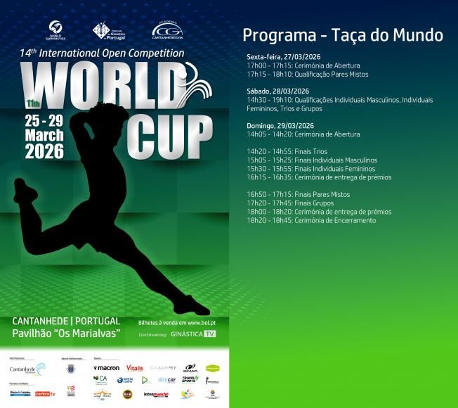 Ta&ccedil;a do Mundo de Gin&aacute;stica Aer&oacute;bica 2026 encerra com sucesso em Cantanhede